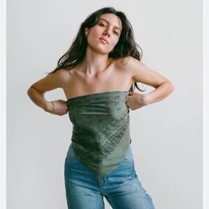 OZMA silk bandana green